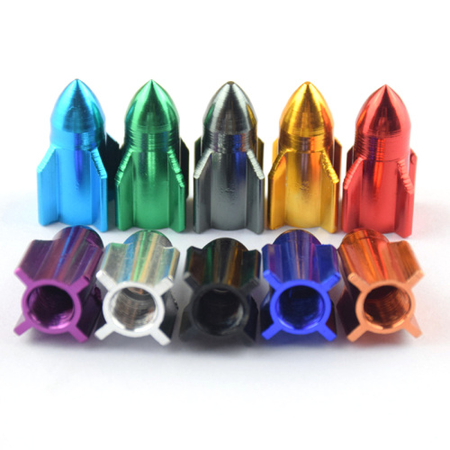 Colorful rocket shaped dust cap valve cover