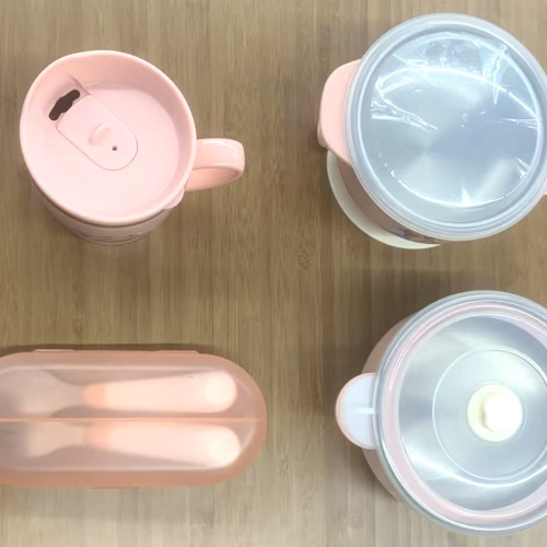 Каляровы мультыплікацыйны ўзор тытанавага посуду набор посуду