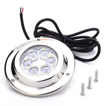 Wholesale 6 LED White Underwater Boat Lights 10-30V 316 Stainless Marine 6*2W High Power