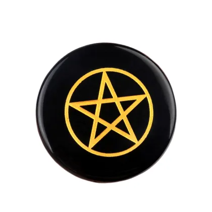 Decorative Black Obsidian Gemstone Coasters: Semi-Precious Stone Home Crafts