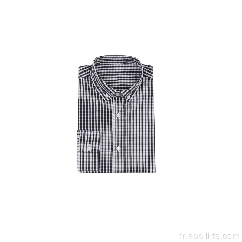 Chemise à carreaux teints en fil pour hommes