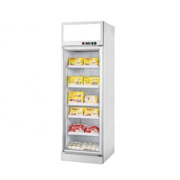 Glass Door Upright Freezer Ice Cream Showcase Display Fridge