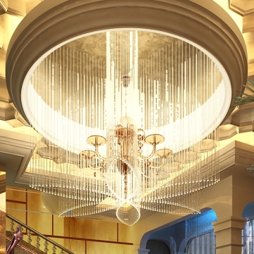 Customizable RGB LED Fiber Optic Crystal Chandelier for Indoor Lighting