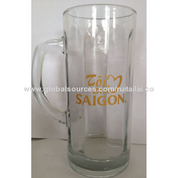 Hot sale glass beer mugs with handles