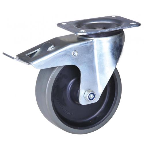 125mm swivel caster med lås