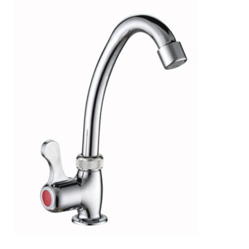 ก๊อกน้ำอ่างล้างจานแบบโมเดิร์นซิงค์แบบยืดหยุ่นได้หนึ่งหลุม Chrome Water Tap Faucet Kitchen