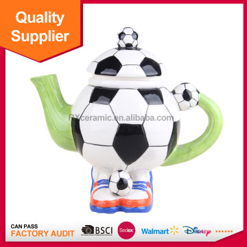 Made in China creative sports football ceramic kettle
