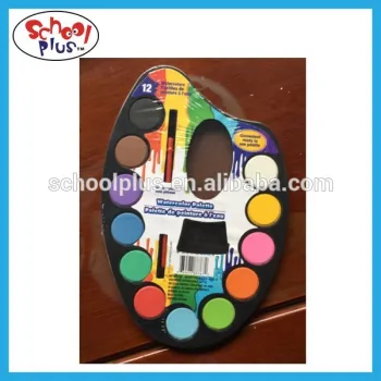 Eco-friendly 12 colors water color paint with 1 brush