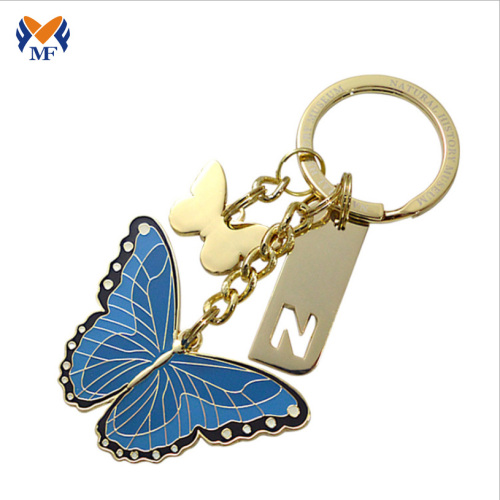 Metal butterfly shape keychain for anniversary gift