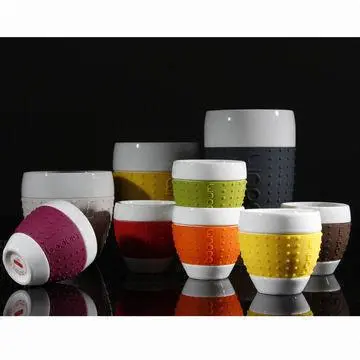 Ceramic Mugs, with Silicon Made for Bodum