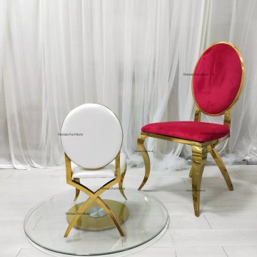 Hot Sale Wedding Party Round Back X Legs Stainless Steel Baby Chairs for Events