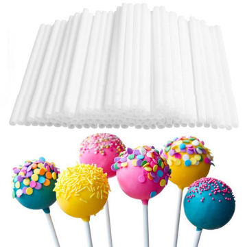 80pcs Plastic Eco-friendly Lollipop Sticks Cake Pop Sticks Chocolate Sugar DIY Maker Tool Candy Making Mould White