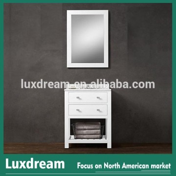 Mini White Bathroom Vanity with Three-hole Faucet