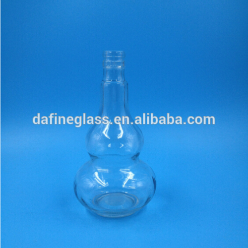 High quality decorative calabash shaped unique glass wine bottles 250ml,fancy liquor glass wine bottles