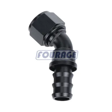 45 Degree Push Lock Hose End Aluminum -12AN AN12 Female Swivel to Hose Barb Connector for Oil Fuel Line