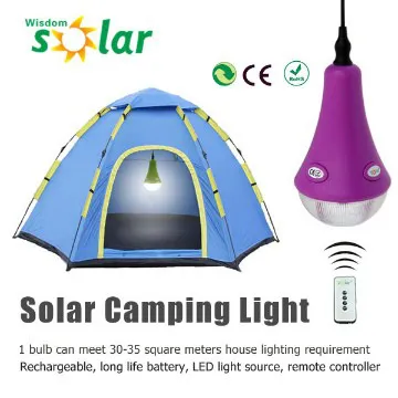 Inexpensive led tent light with solar panel