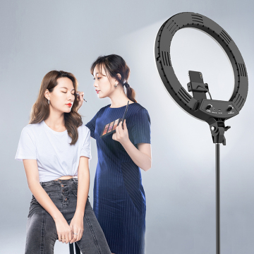 Luz de anillo LED de 18 pulgadas: estudio de fotografía de atenuación sin polar con soporte para teléfono "Sin embargo, para que sea más amigable y conciso de SEO, considere:" Luz de anillo LED de 18 pulgadas con atenuación sin polar y soporte p