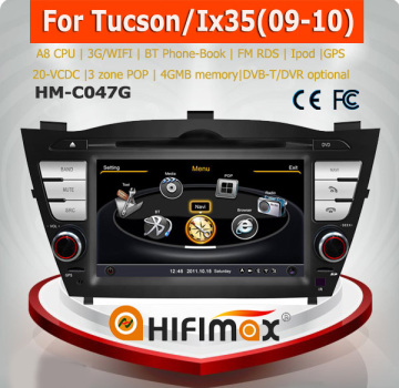 Hifimax car dvd player FOR Hyundai Tucson(2009-2010) WITH A8 CHIPSET DUAL CORE 1080P V-20 DISC WIFI 3G INTERNET DVR
