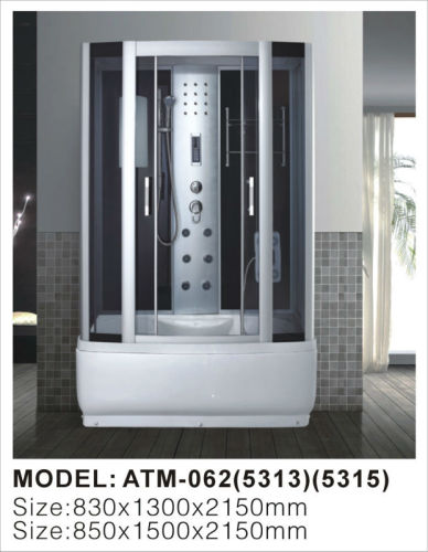 2013 big size rectangle whirlpool massage steam shower cabin with competitive price