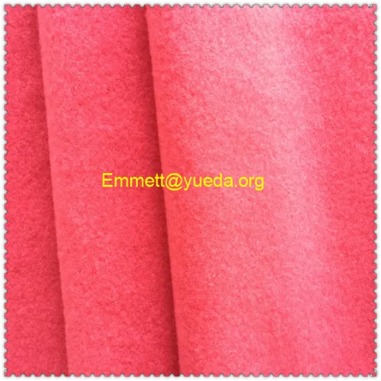 Pink color thick pile knit boiled wool fabric for overcoat garment cloth
