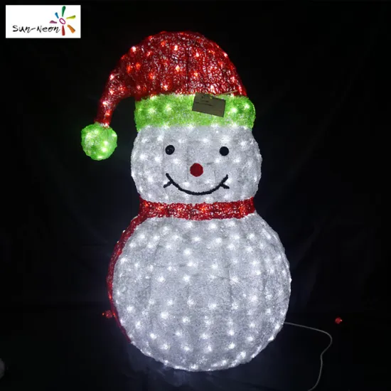 Plastic led christmas snowman decoration light