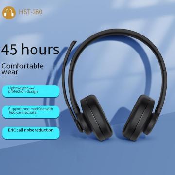 Teams Headset HST280 Best Stereo Wireless BT Headphones Microphone Noise Cancelling Mic Mute For Conference Calls earphone