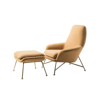 Luxury Soft Cushion Modern Small Ottoman Chair for Bedroom