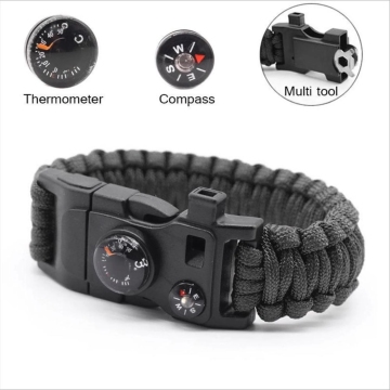 15-in-1 Paracord Survival Bracelet for Outdoor and Emergency Use