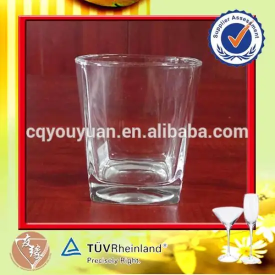 Custom logo high fint clear glass tumbler 190ml personalised whiskey glass