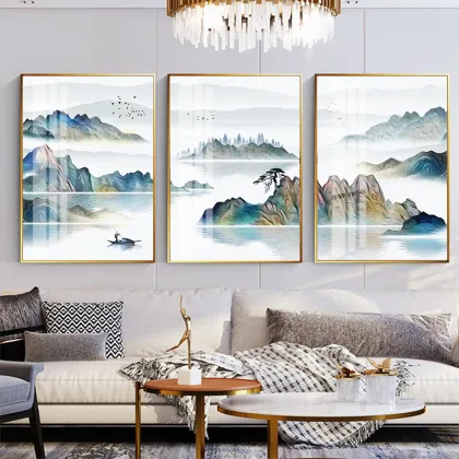 Abstract modern wall art decoration landscape porcelain painting