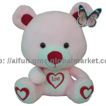 Soft Bear toy with Love pattern, lover gift