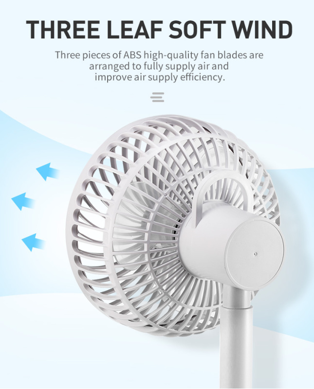 Silent Portable Rotate Desktop Standing USB Rechargeable Fan