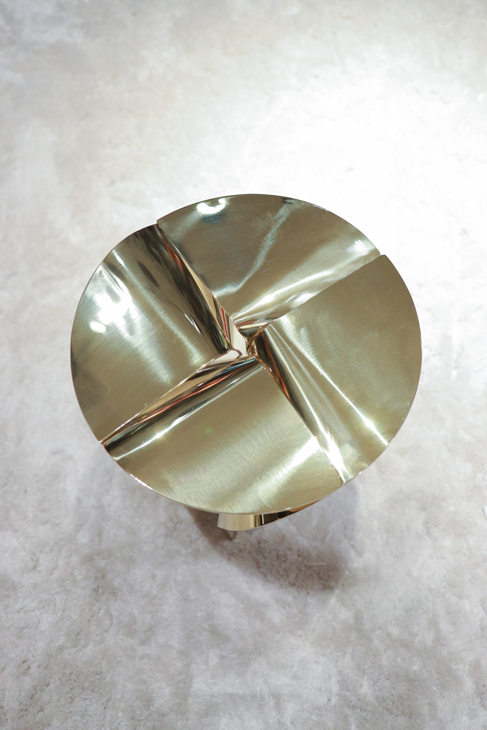 Golden Four Leaves Clover side table
