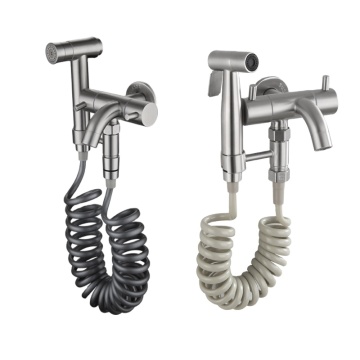 2 Way Pressurized Bathroom Bidet Sprayer Faucet - Health Bidet Stainless Steel Wall Mount