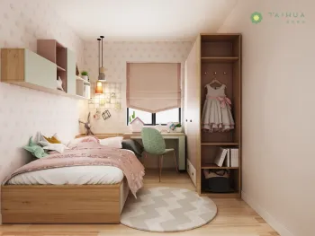 Customized Kid's Bedroom Pink and Light Green
