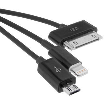 3-in-1 Smartphone USB Cables for iOS & Android Smartphone Use