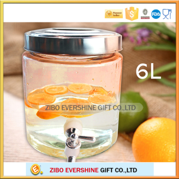 glass dispenser glass jar with screw top lid glass beverage dispenser glass