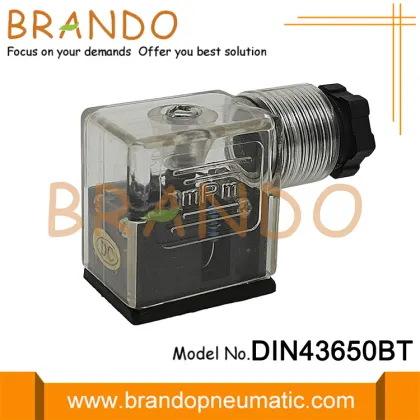 DIN 43650 Form B White Transparent Solenoid Connector