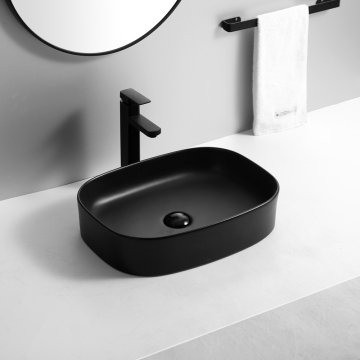 Matte Black Modern Countertop Bathroom Sink Lavabo Hand Wash Basin
