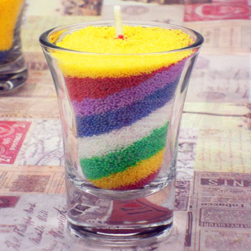 DIY Colored Sand Wax and Glass Wax Candles
