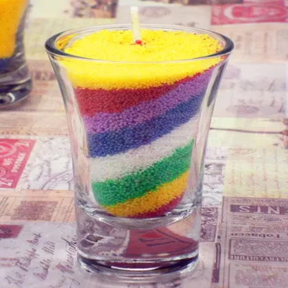DIY Colored Sand Wax and Glass Wax Candles