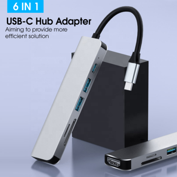 6 in 1 Laptop Small USB Hub