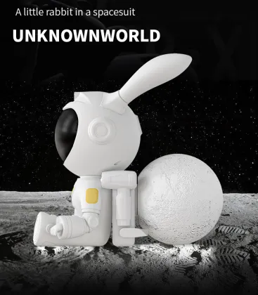 Rabbit Moon Night Light: Star Projection Lamp