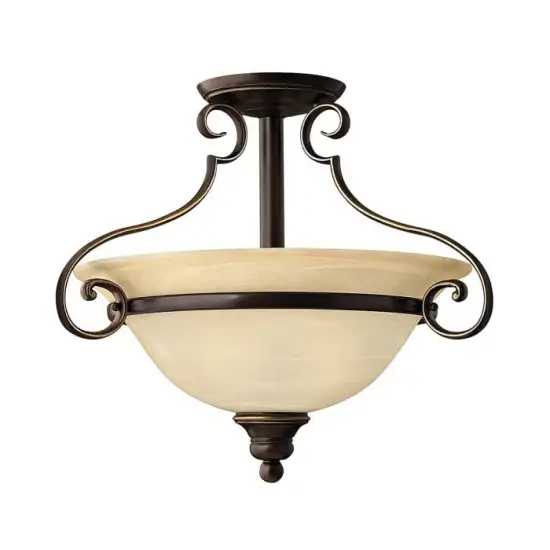 Antique Bronze Ceiling Lamp - Traditional Style Semi-Flush Light for Bathroom & Kitchen (UL Listed)
