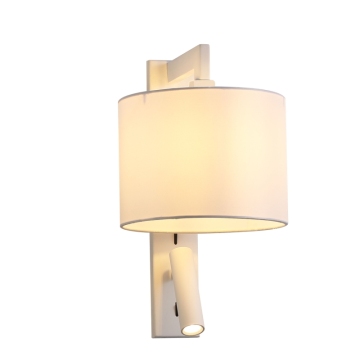 Modern Mix & Match White Fabric Shade LED Reading Lamp Headboard