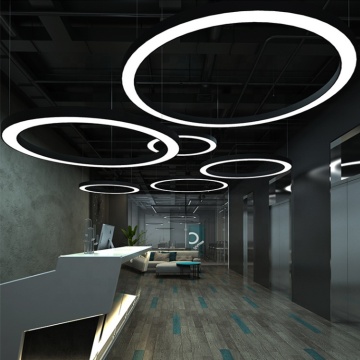 Black Modern LED Round Pendant Lamp for Gym Ceiling Lighting