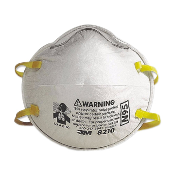 3M N95 8210 Maschera antipolvere Maschera con filtro respiratore, 8210, usa e getta, aiuta a proteggere dalle particelle non oleose