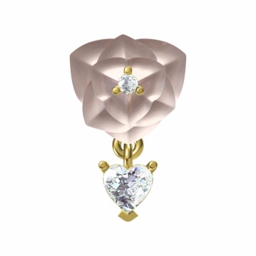 Wholesales customized 925 sterling silver jewelry flower ear pendant with ceramic