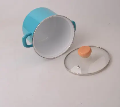 5.5L Kitchenware Enamel Metal Soup Pot Cast Iron Cookware Sets