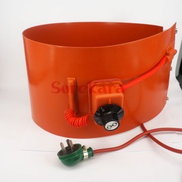 20 L(4.4 Gallon) 200x860x1.6mm 800W 220V Flexible Silicon Band Drum Heater Blanket Oil Biodiesel Barrel Electrical Wires